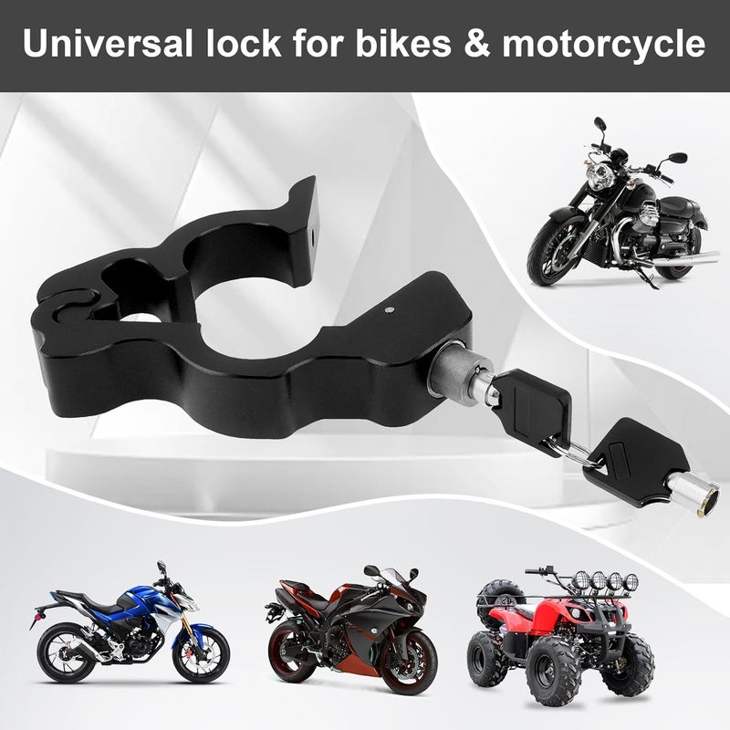 Windance Motorcycle Anti Theft Lock,Heavy Duty Front Brake Lock,Throttle Grip Clutch Brake Lever Handlebar Protection (Black, L) - Image 4